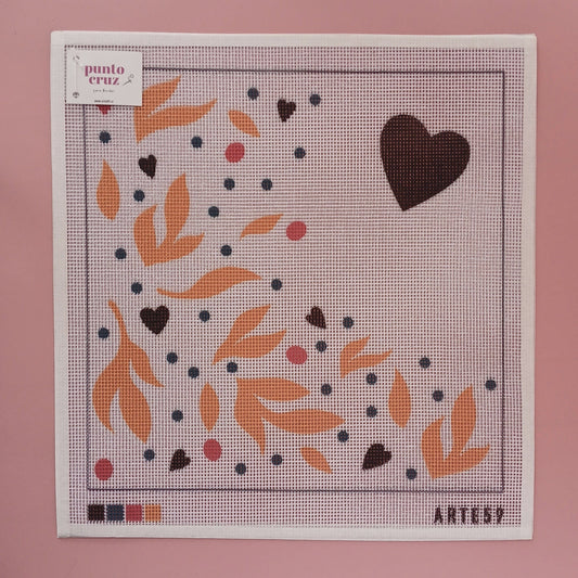 Arte59 Esterillas 40 x 40 cm Corazón y hojas blanco 40x40 cm