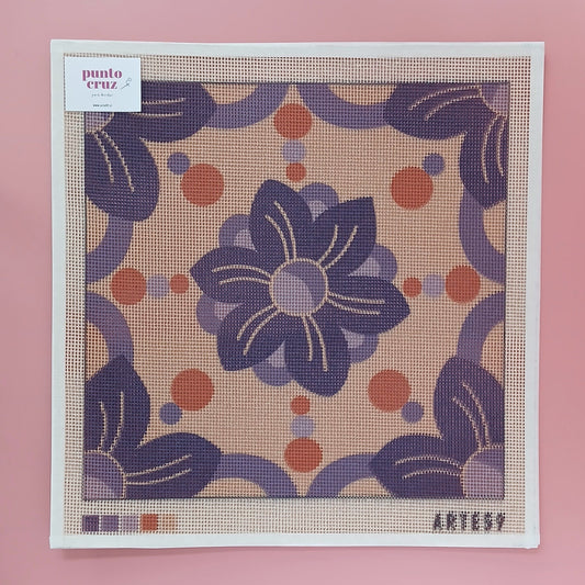 Arte59 Esterillas 40 x 40 cm Flor central morada 40x40 cm