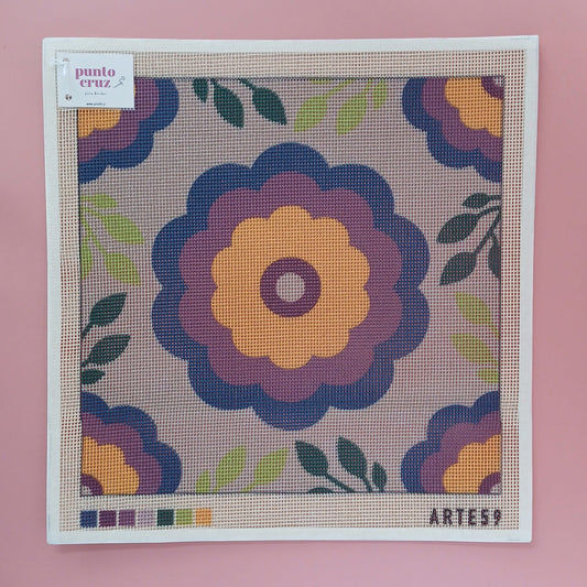 Arte59 Esterillas 40 x 40 cm Flor grande morada 40x40 cm