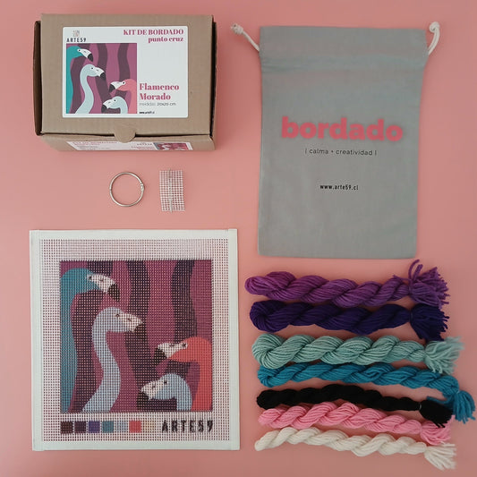 Arte59 Kit de 20x20 cm Kit flamenco morado 20x20 cm