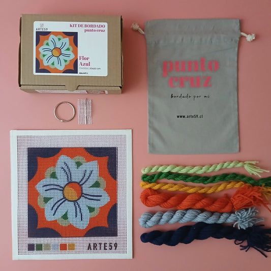Arte59 Kit de 20x20 cm Kit flor azul 20x20 cm