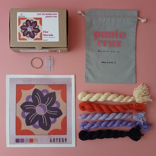 Arte59 Kit de 20x20 cm Kit flor morada 20x20 cm