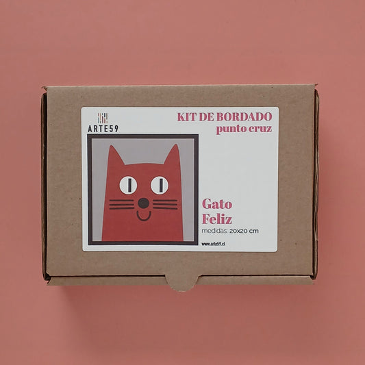 Arte59 Kit de 20x20 cm Kit gato feliz 20x20 cm