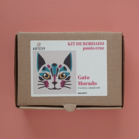 Arte59 Kit de 20x20 cm Kit gato morado 20x20 cm