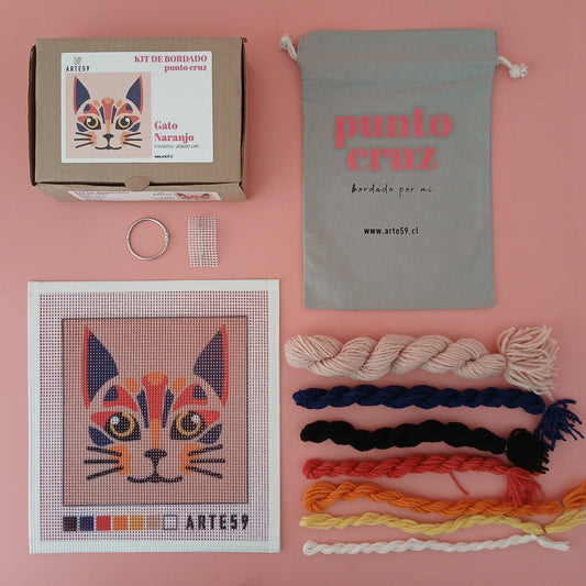 Arte59 Kit de 20x20 cm Kit gato naranjo 20x20 cm