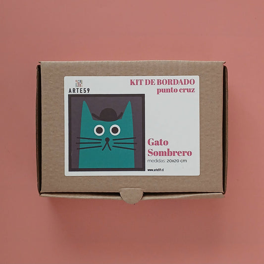 Arte59 Kit de 20x20 cm Kit gato sombrero 20x20 cm