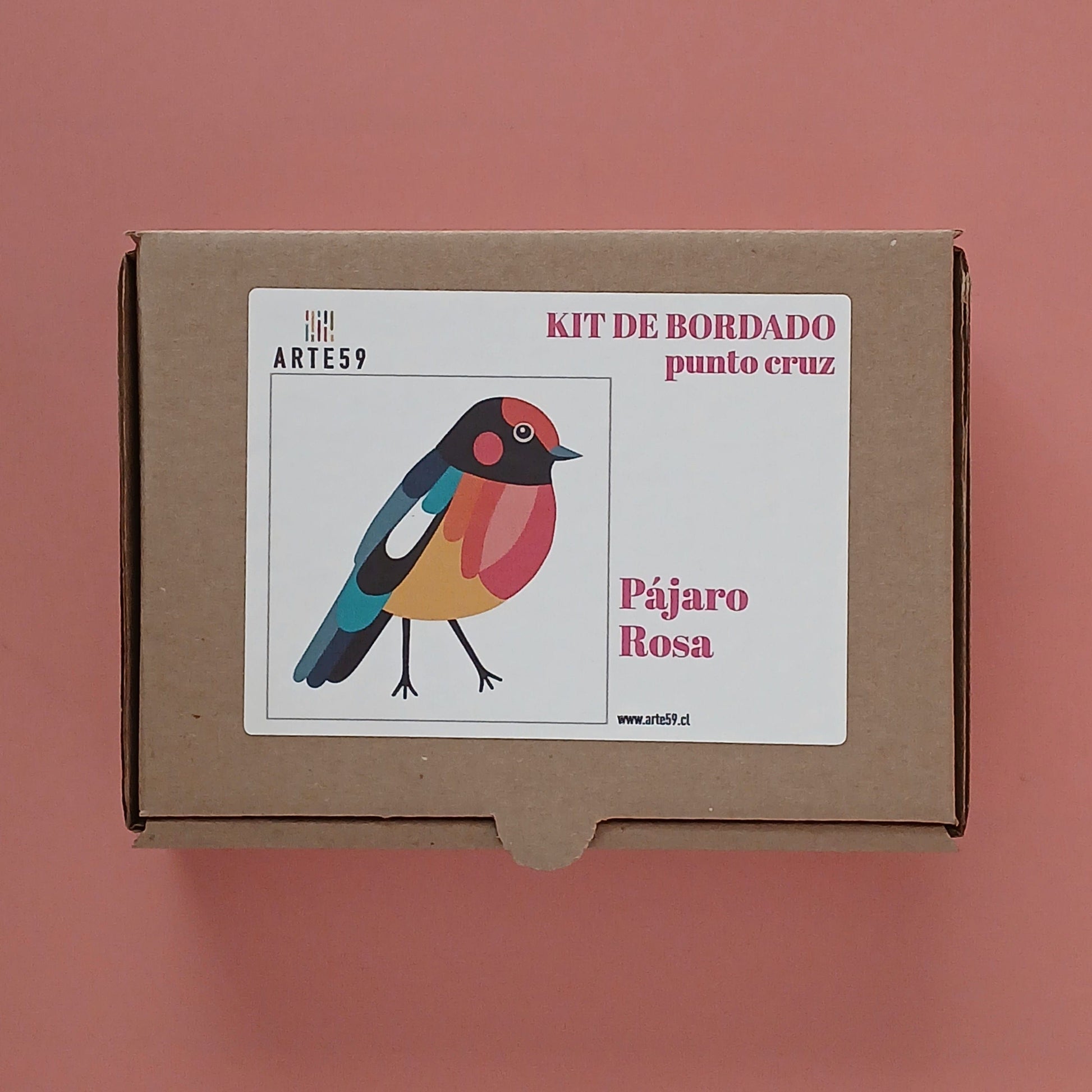 Arte59 Kit de 20x20 cm Kit pájaro rosa 20x20 cm
