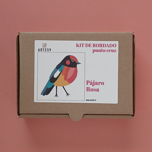 Arte59 Kit de 20x20 cm Kit pájaro rosa 20x20 cm