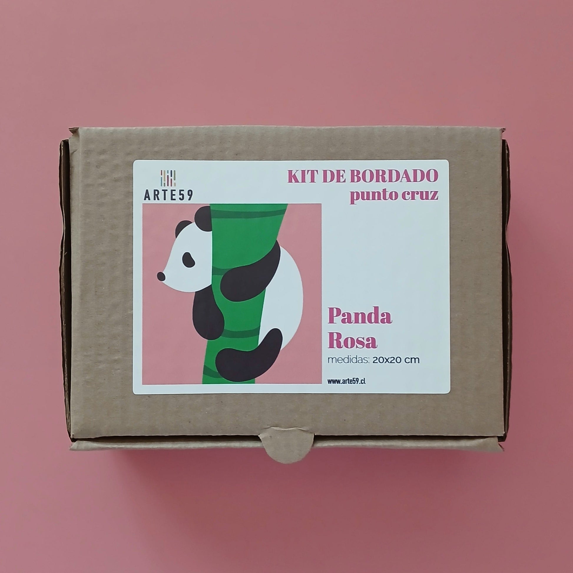 Arte59 Kit de 20x20 cm Kit panda rosa 20x20