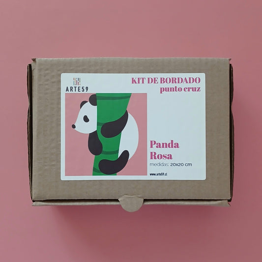 Arte59 Kit de 20x20 cm Kit panda rosa 20x20