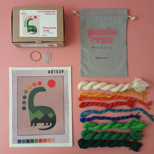 Arte59 Kit de 20x25 cm Kit dinosaurio verde 20x25 cm