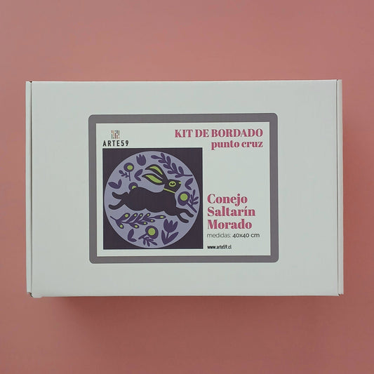 Arte59 Kit de 40x40 cm Kit conejo saltarín morado 40x40 cm