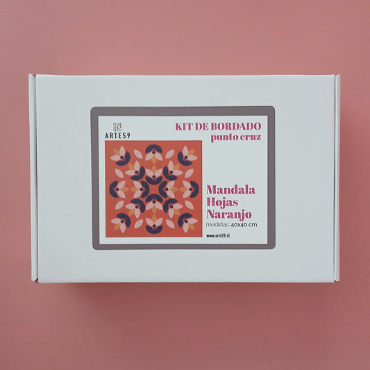 Arte59 Kit de 40x40 cm Kit mandala hojas naranja 40x40 cm