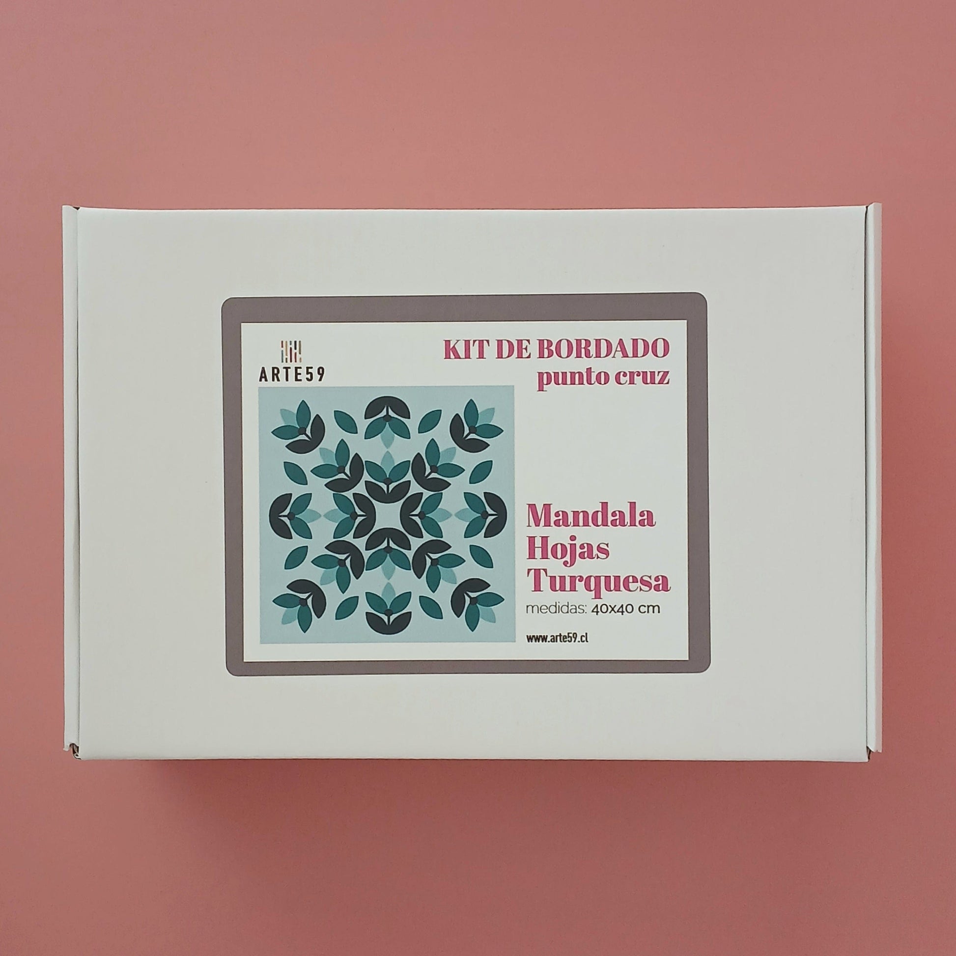 Arte59 Kit de 40x40 cm Kit mandala hojas turquesa 40x40 cm