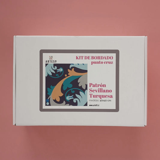 Arte59 Kit de 40x40 cm Kit patrón sevillano turquesa 40x40