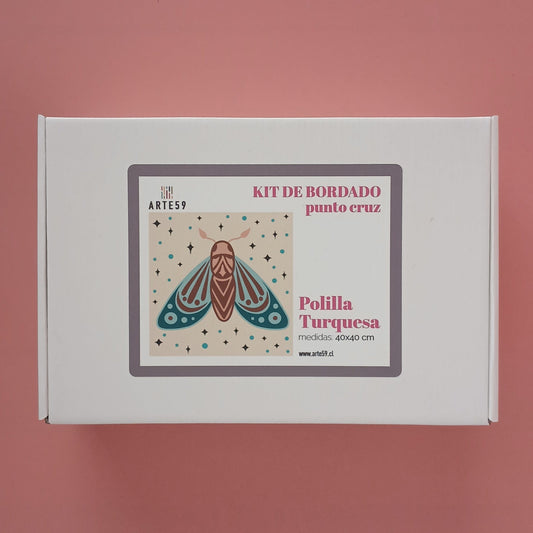 Arte59 Kit de 40x40 cm Kit polilla turquesa 40x40