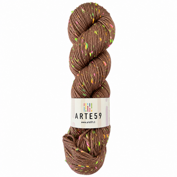 Merino DK tweed flúor camel oscuro 701-1