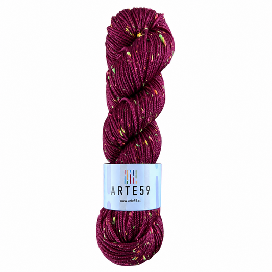 Merino DK tweed flúor Rojo teja medio 788