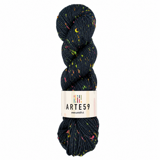 Merino DK tweed flúor petróleo 698
