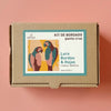 Kit 20x20 cm loro burdeo y hojas
