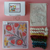 Kit 40x40 cm ramillete fucsia y blanco