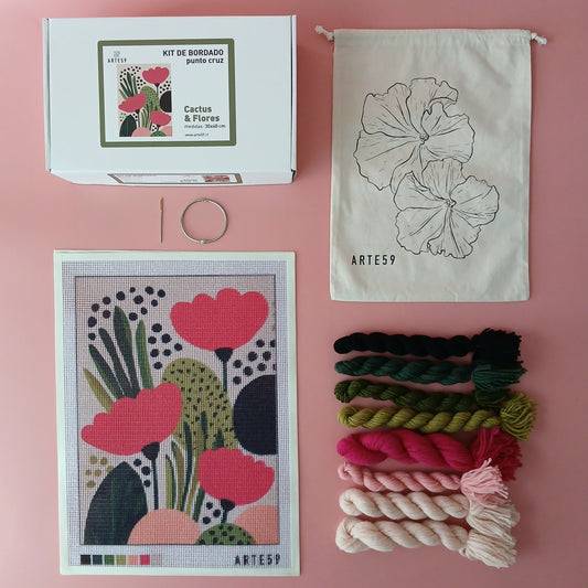 Kit 30x40 cm cactus y flores