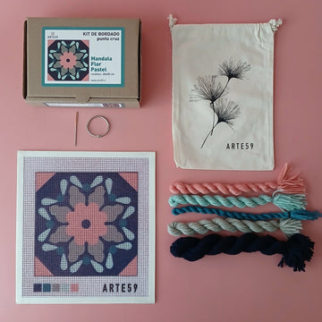 Kit 20x20 cm mandala flor pastel