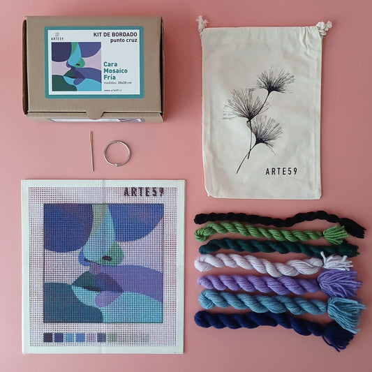 Kit 20x20 cm cara mosaico fría