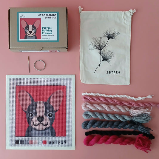 Kit 20x20 cm perros: bulldog francés