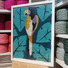 Kit 30x40 cm loro verde y hojas