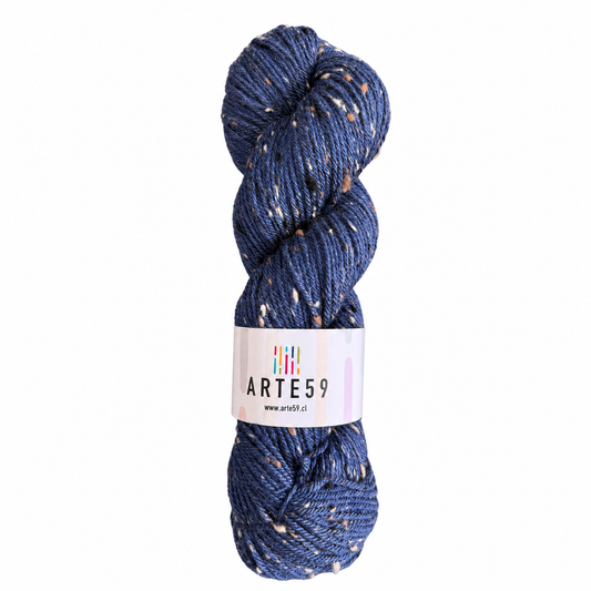Merino baby alpaca tweed azul marino 55