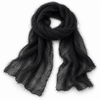 Visualización ilustrativa del resultado tejido: bufanda de Kid mohair negro 135 con seda, grosor Lace.