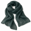 Visualización ilustrativa del resultado tejido: bufanda de Kid mohair verde botella 728 con seda, grosor Lace.