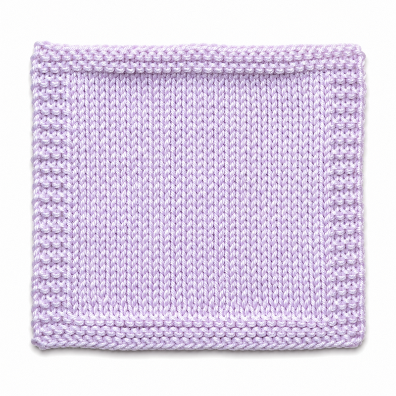Lila 0574 (merino fingering) — muestra tejida