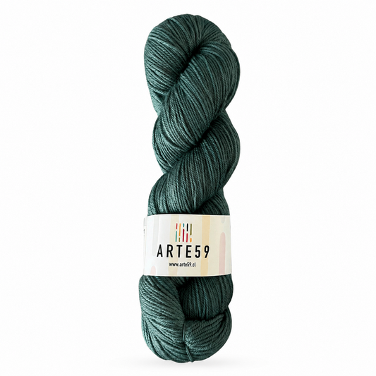 Arte59 Verde botella azulado 728-2  merino light sport — una madeja