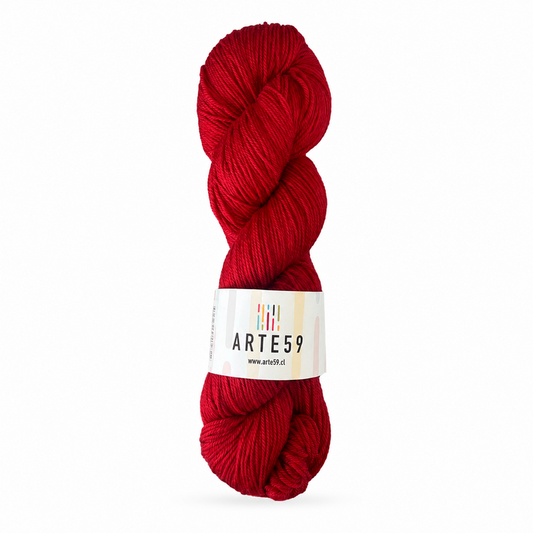 Arte59 Rojo intenso 820 merino light sport — una madeja