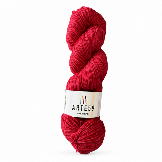 Arte59 Rojo mate 941 merino light sport — una madeja