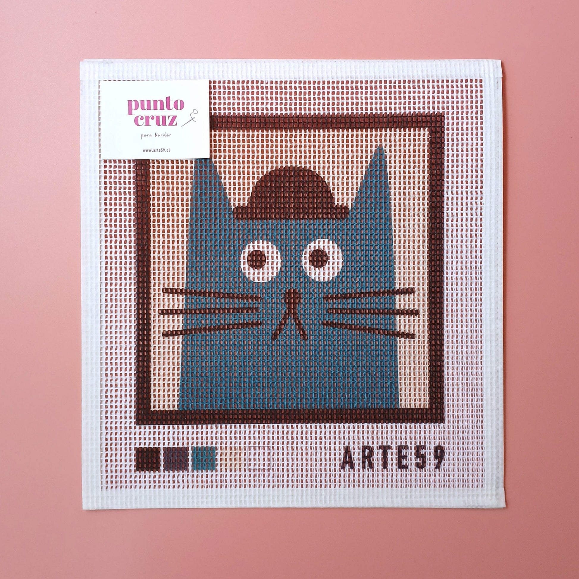 Arte59 Esterillas 20 x 20 cm Esterilla 20x20 cm Gato sombrero
