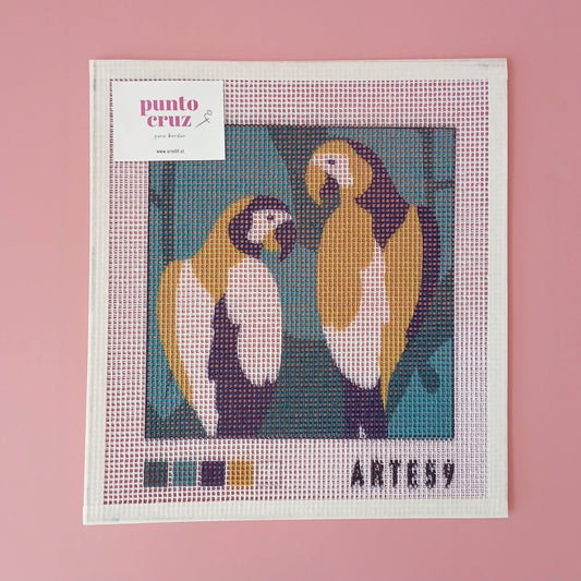 Arte59 Esterillas 20 x 20 cm Esterilla 20x20 cm Loro verde y hojas