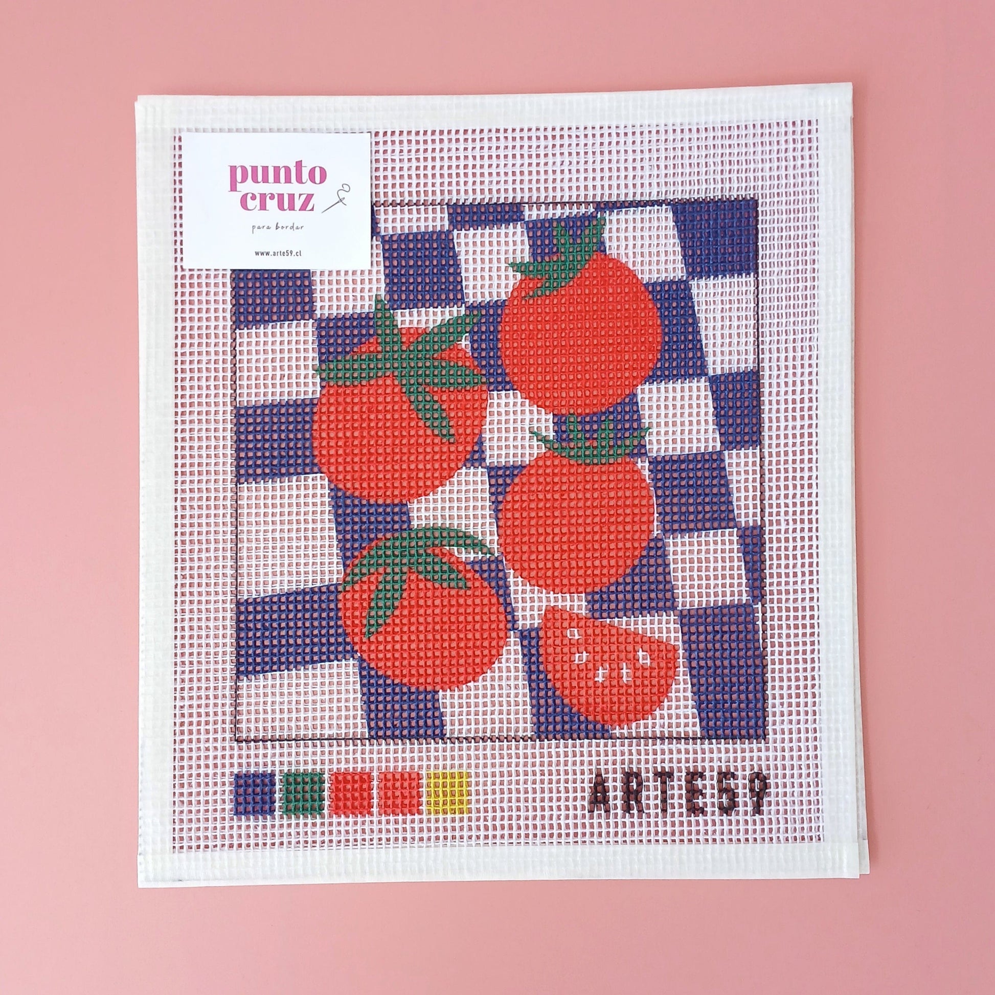 Arte59 Esterillas 20 x 20 cm Esterilla 20x20 cm Tomates navy