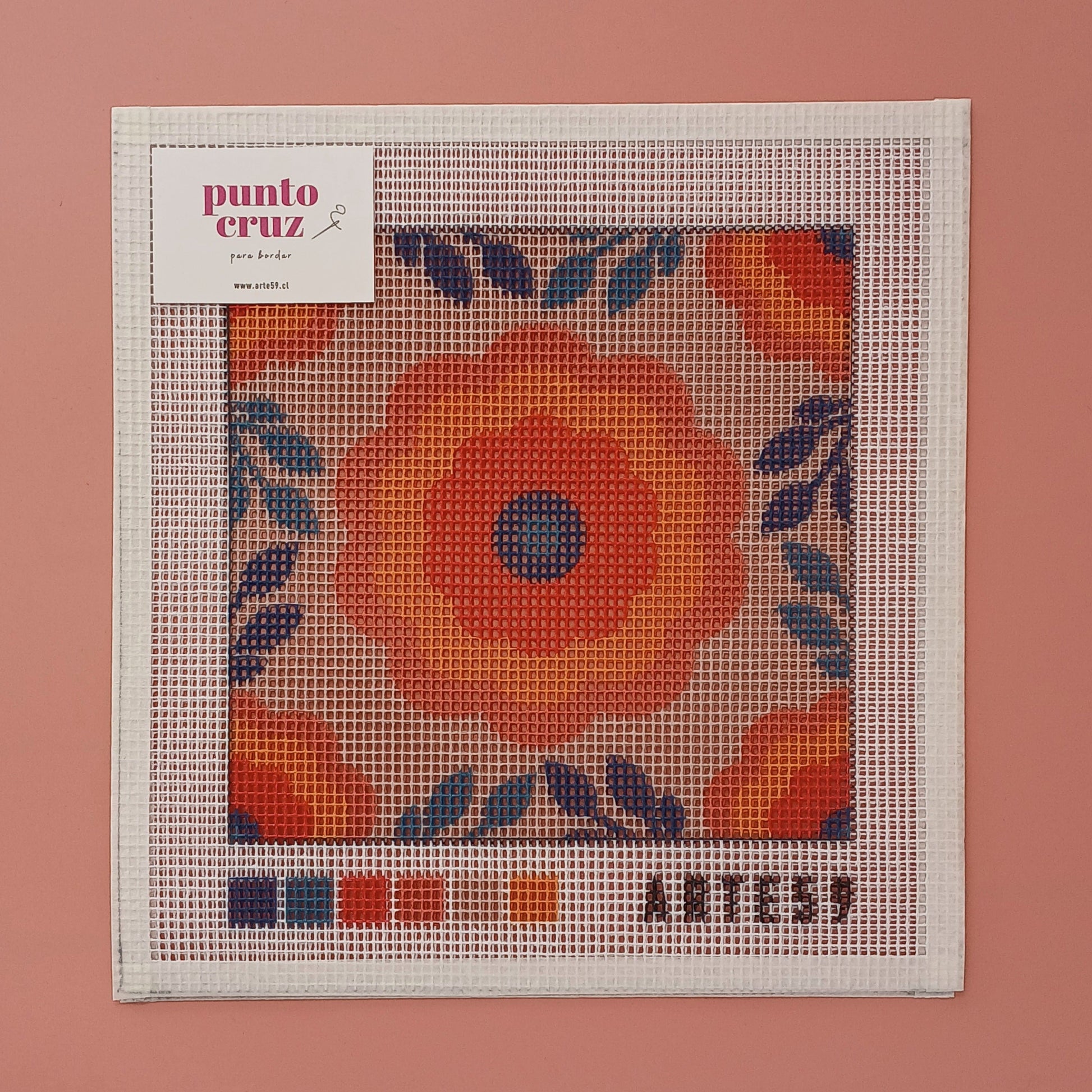 Arte59 Esterillas 20 x 20 cm Flor grande naranja 20x20 cm