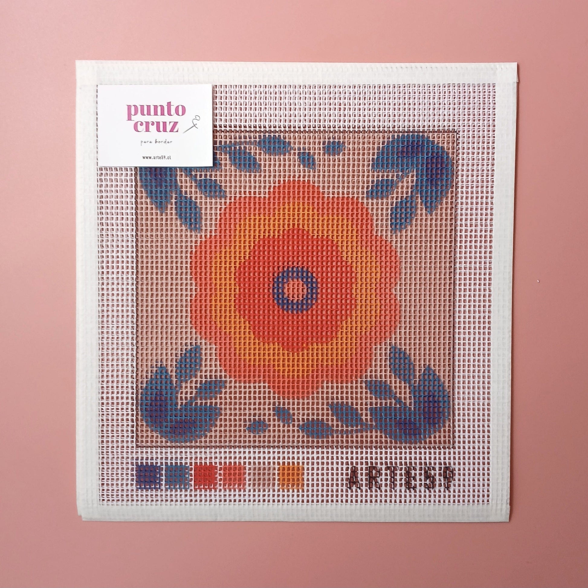 Arte59 Esterillas 20 x 20 cm Flor grande naranja 20x20 cm