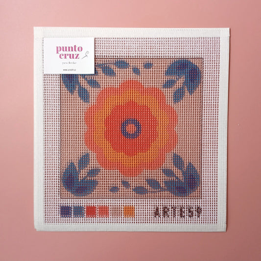 Arte59 Esterillas 20 x 20 cm Flor grande naranja 20x20 cm