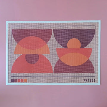 Arte59 Esterillas 30 x 50 cm Composición semicírculos café 30x50 cm