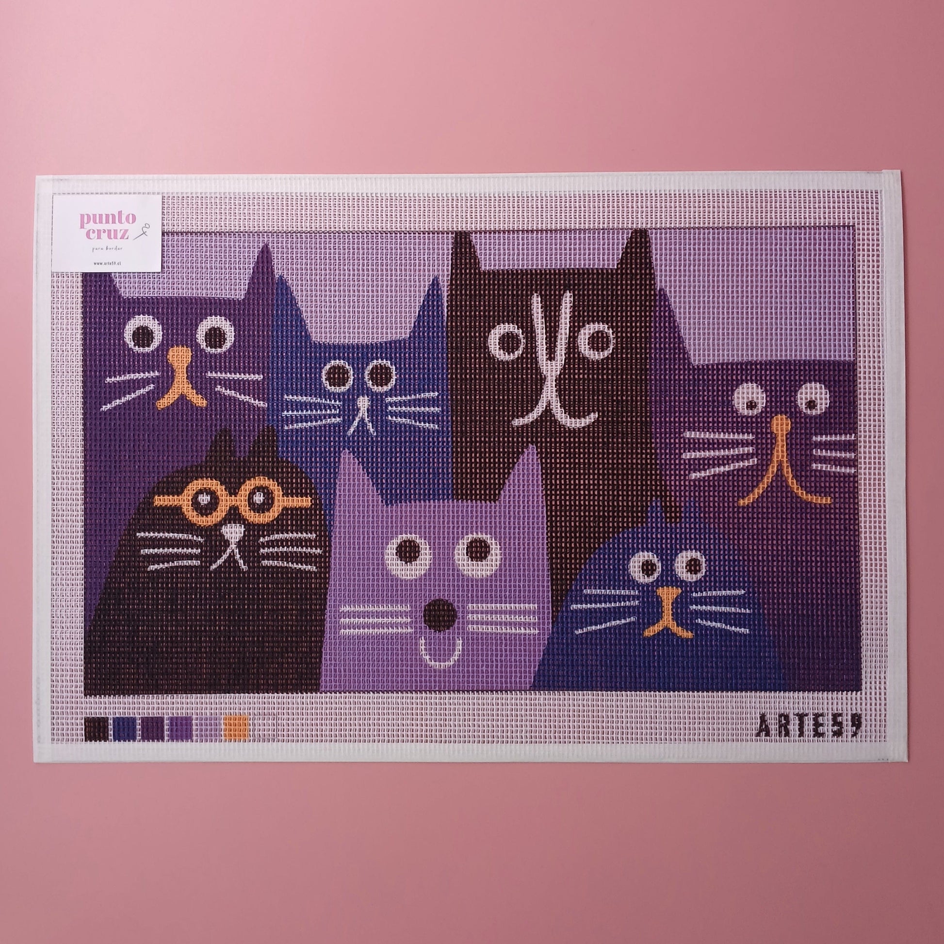 Arte59 Esterillas 30 x 50 cm Esterilla 30x50 cm Colonia felina morada