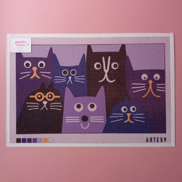 Arte59 Esterillas 30 x 50 cm Esterilla 30x50 cm Colonia felina morada