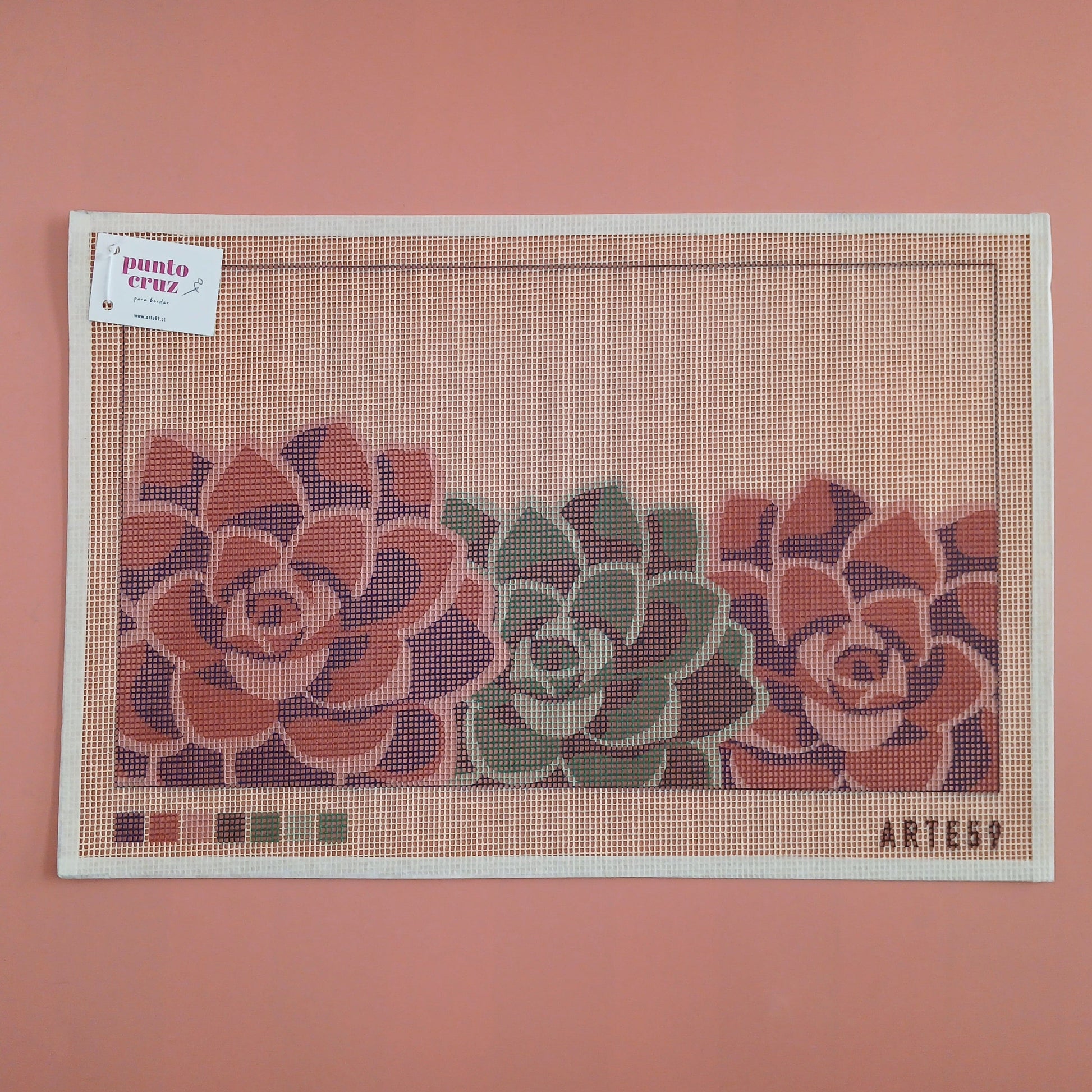 Arte59 Esterillas 30 x 50 cm Línea suculentas lila-verde 30x50 cm
