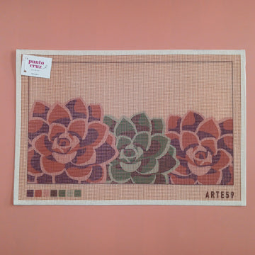 Arte59 Esterillas 30 x 50 cm Línea suculentas lila-verde 30x50 cm