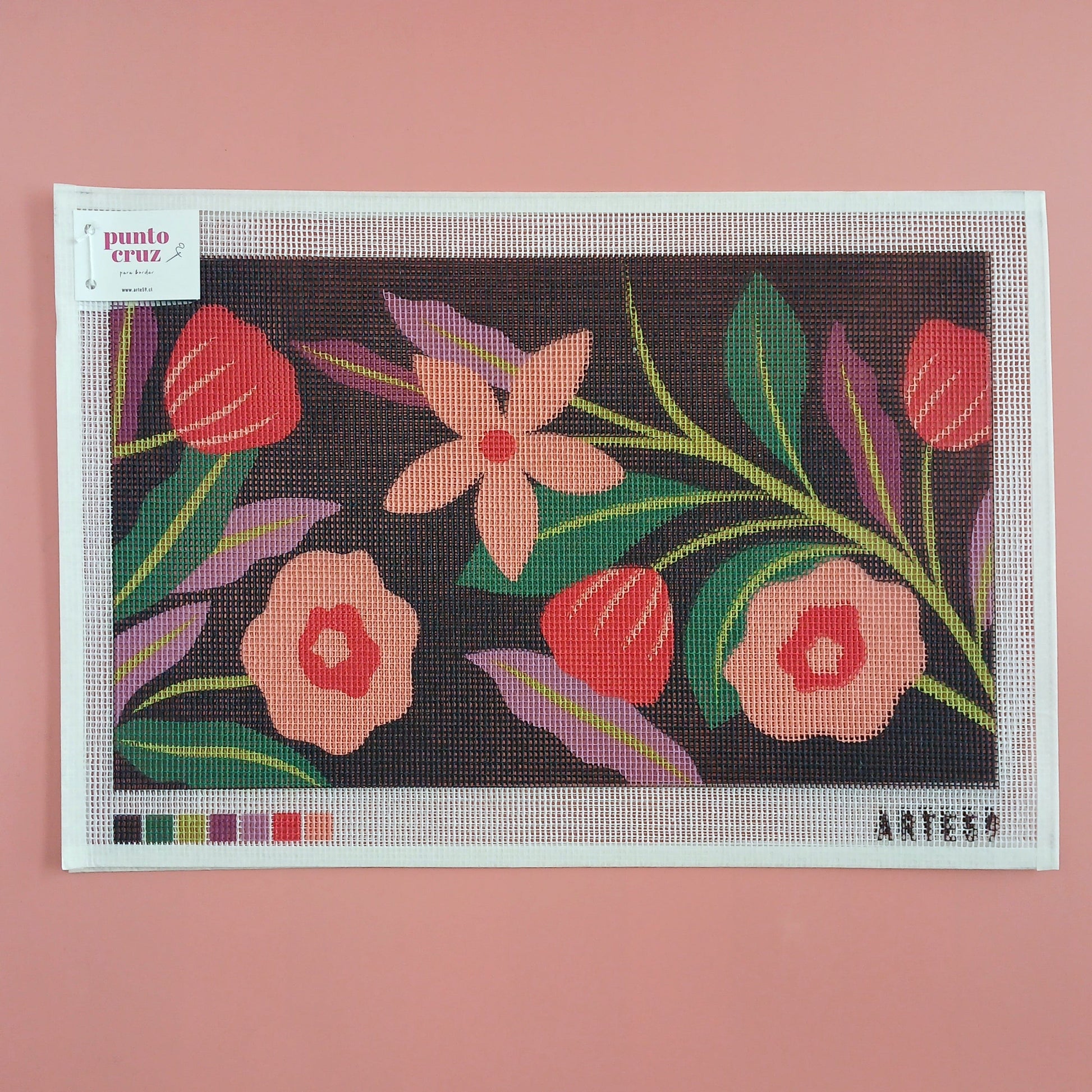Arte59 Esterillas 30 x 50 cm Ramillete fucsia y verde 30x50 cm