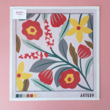 Arte59 Esterillas 40 x 40 cm Esterilla 40x40 cm Ramillete fucsia y blanco